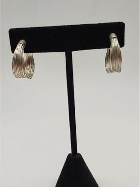 Vintage Sterling Silver Multi-Strand Liquid Hoop Earrings